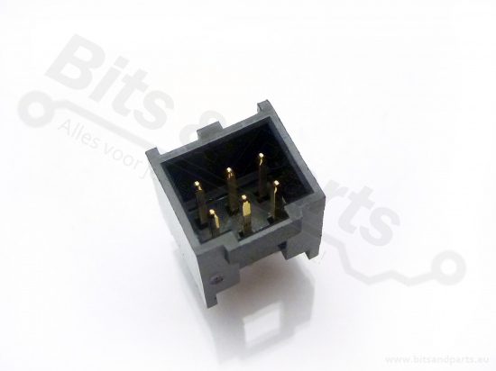 Box header Molex 6-pin male gouden pins (2x3p)
